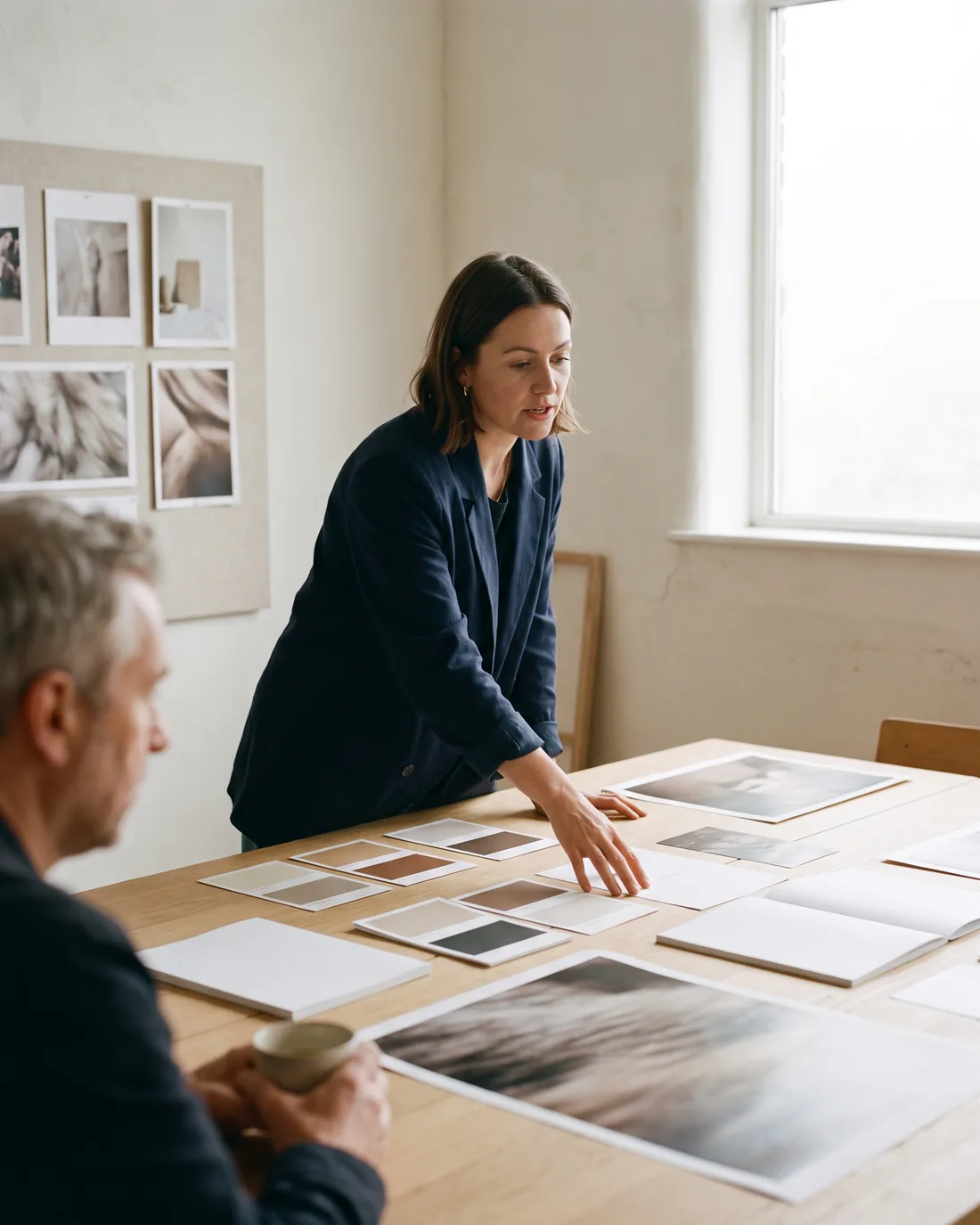 A senior CMO reviewing the work in a calm Johannesburg boardroom